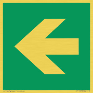 E913 Safe condition: Left arrow (90 deg supplimentary)